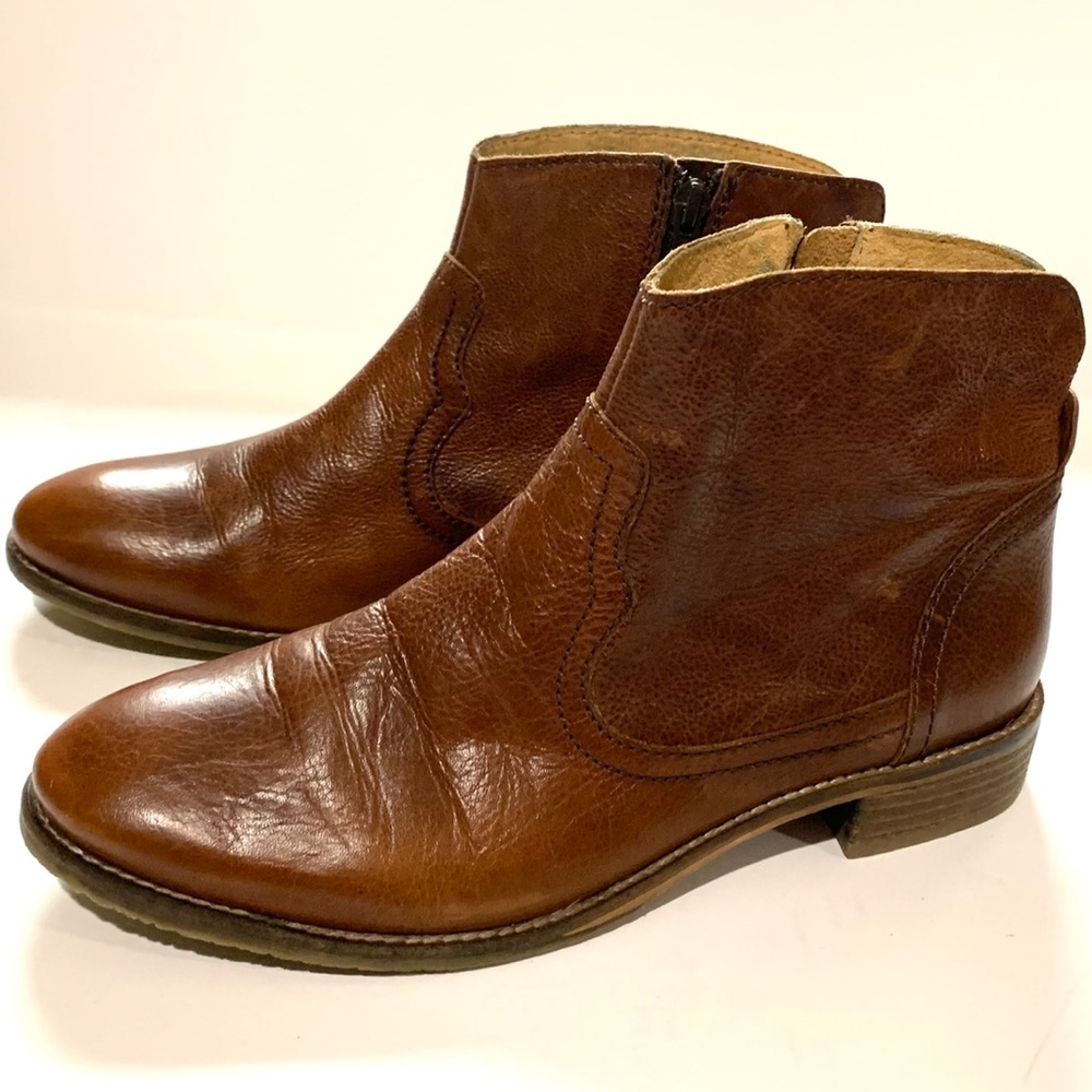 Fat Face Ankle Boot Brown Leather Size 39